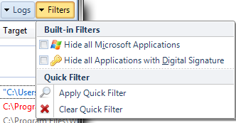 Startup Delayer 3 Filters Menu